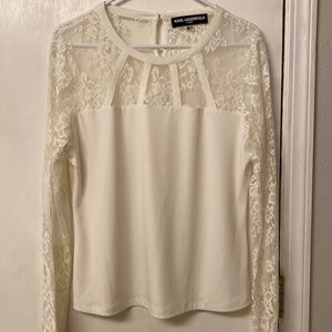Karl Lagerfeld White Lace Shirt.Size L